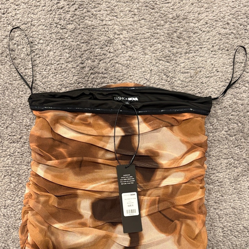 Fashion Nova Strapless Brown Dress - Picture 4 of 6